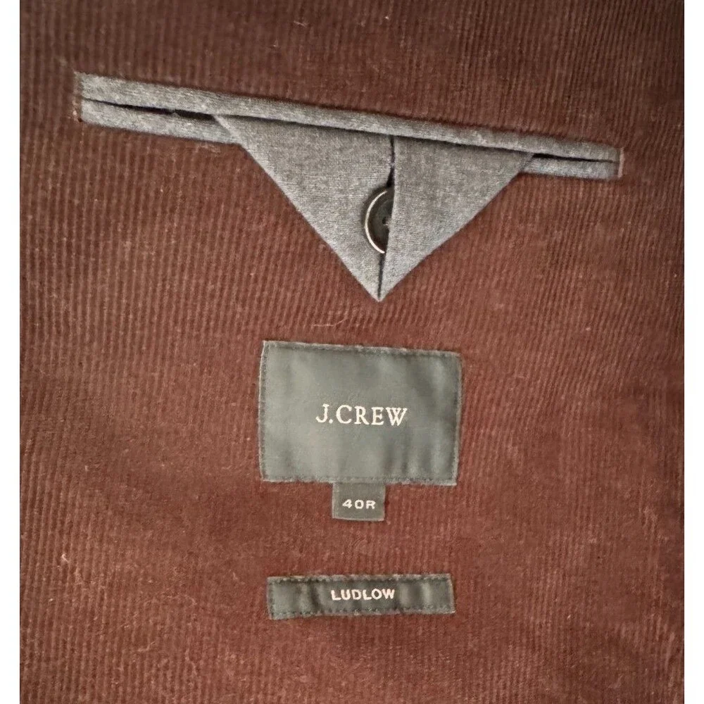 J Crew Ludlow Chocolate Brown Corduroy Sport Coat Blazer Jacket 40R